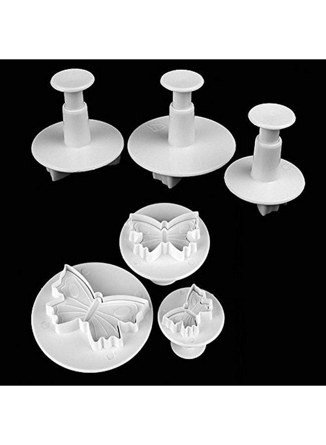 EORTA Fondant Plunger Cutter Set Butterfly Embossing Tools Cookie Stamps Fruit/Biscuits/Sugarcraft/Plasticine Diy Molds Decoration Tools For Cake/Cupcake Kids Baking Craft Supplies 6 Pieces - Image 1