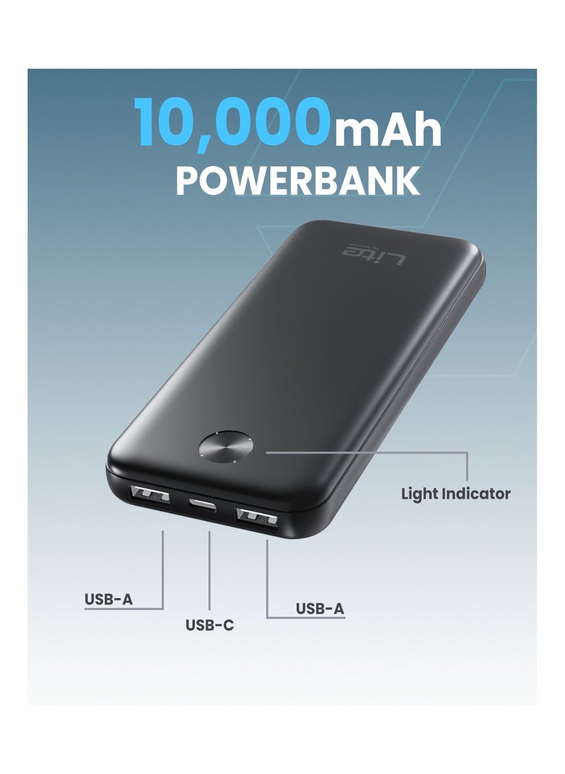 Moxedo Moxedo Lite 10,000 mAh Power Bank Fast Charging with 2 USB-A Ports 1 USB-C Input Output Port Compatible for iPhone, Samsung, iPad, Android Smart Phone and Tablet  - Image 3