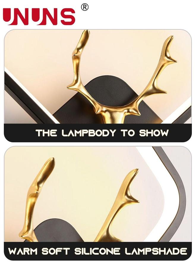 UNUNS LED Wall Lights,Square Deer Head Shaped Dimmable Sconces,Wall Lamps For Bedside Hallway Living Room - Image 4