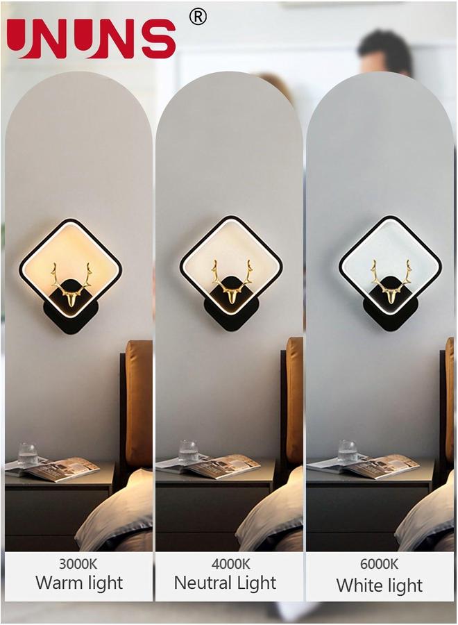 UNUNS LED Wall Lights,Square Deer Head Shaped Dimmable Sconces,Wall Lamps For Bedside Hallway Living Room - Image 2