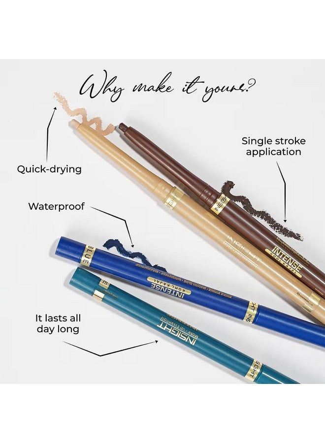 Insight Intense Kohl Kajal 0.35Gm| 24 Hr Long Stay | One Stroke Smooth Glide | Waterproof, Smudgeproof & Fadeproof | Deep Matte Finish, Nude - Image 3