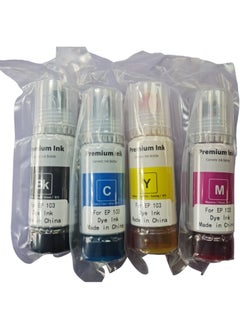 Compatible 103 ink set four color For Epson 103 Black,Cyan,Yellow,Magenta Work with L1100,L1200,L3100,L3110,L3150,L3160,L3200,L3500,L5100,L5200,L5500 Printers.