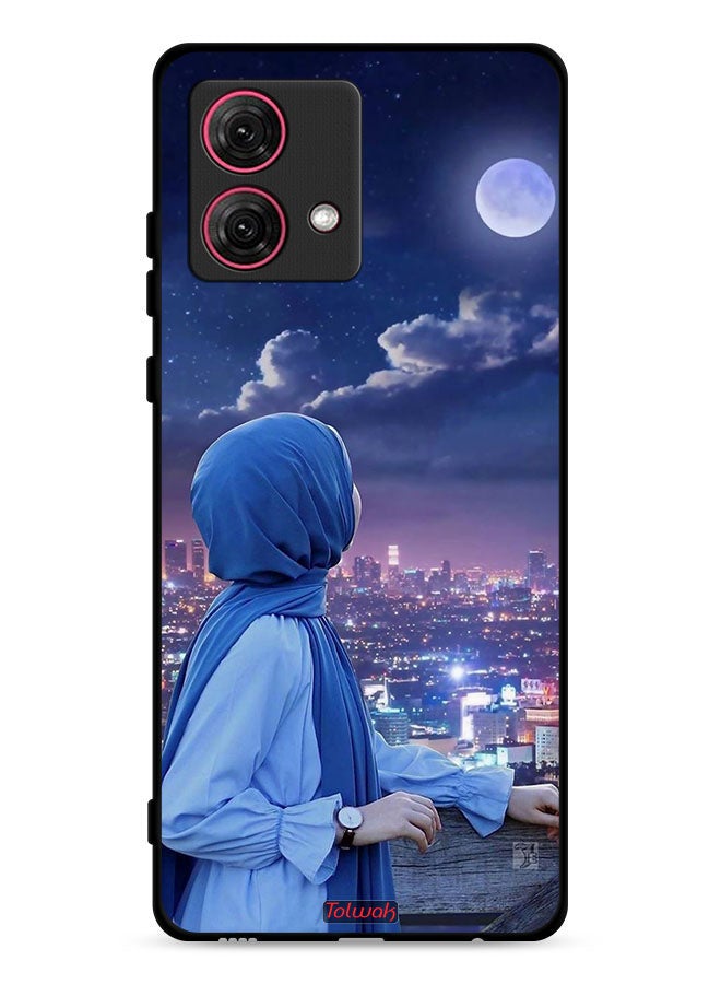 Tolwak Motorola Moto G84 5G Protective Case Cover Looking At Moon Hijab Girl - Image 1
