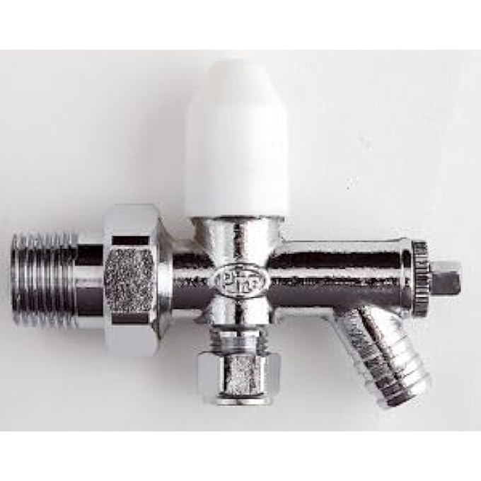 TC CLASSIC MANUAL LOCKSHIELD WHEELHEAD RADIATOR VALVE ANGLED 8MM WITH DRAIN OFF - Image 3