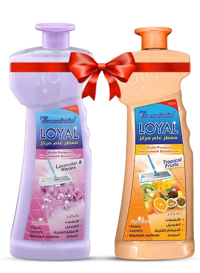 لويال معطر جو متعدد الاستخدامات، عبوتان سعة 700 مل، برائحة اللافندر والنرجس والفواكه الاستوائية