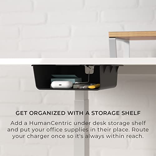 HumanCentric Under Desk Storage Shelf, Drawer Organizer for Office, Workstations, Tables, Sit Stand Desks, Gaming Setups, Mountable Storage Tray, Cable Management, Screw or Stick On, 2 Pack - Image 2