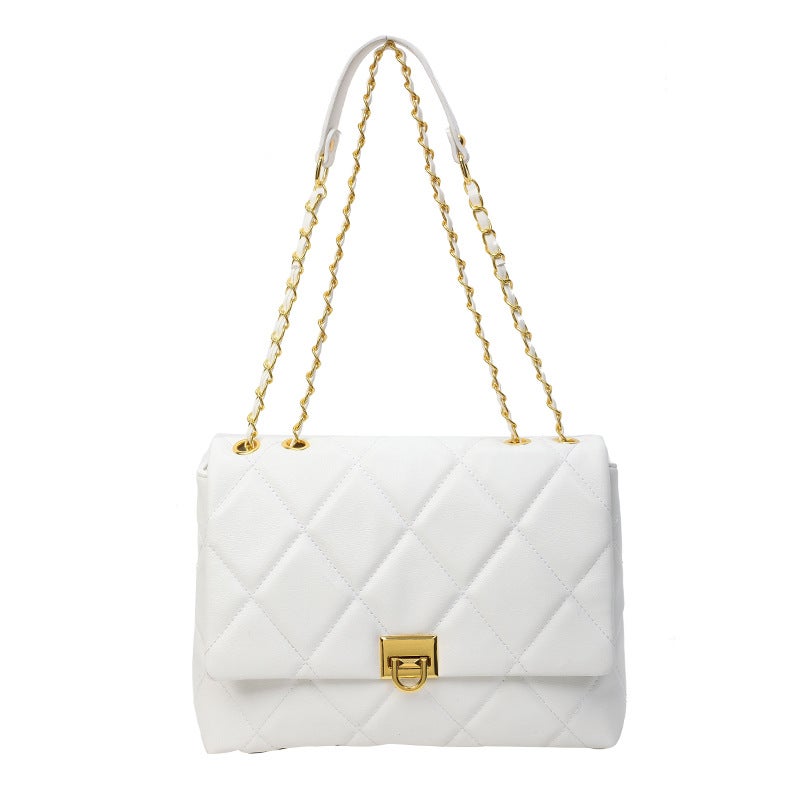 Korean Fashion Crossbody Bag Rhombic Chain Chanel Style Bag Stylish Lock Shoulder Underarm Bag - Image 1