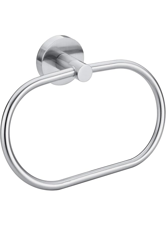 Oval Towel Ring, Stainless Steel Wall-Mounted Towel Holder for Bathroom, Modern Design, Rust-Resistant and Durable, Easy Installation