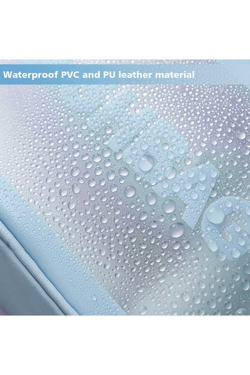 Cosmetic Bag, 3 Pcs Travel Wash Bag for Women, Translucent Waterproof Makeup Cosmetic Bag Travel Organizer for Accessories, Travel Essential Toiletries (Blue) - Image 4