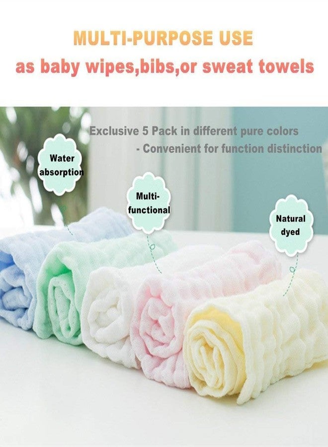 JUST GOODS Organic Muslin Baby Washcloths – Soft & Absorbent Natural Cotton Wipes for Sensitive Skin, Perfect for Baby Care & Showers 【30x30 cm】 (10) - Image 4