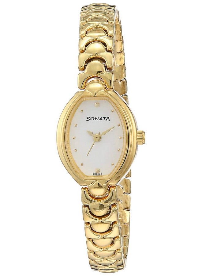 سوناتا ساعة سوناتا كوارتز أنالوج بمينا بيضاء وسوار معدني للنساء - NS8107YM01 - Image 1