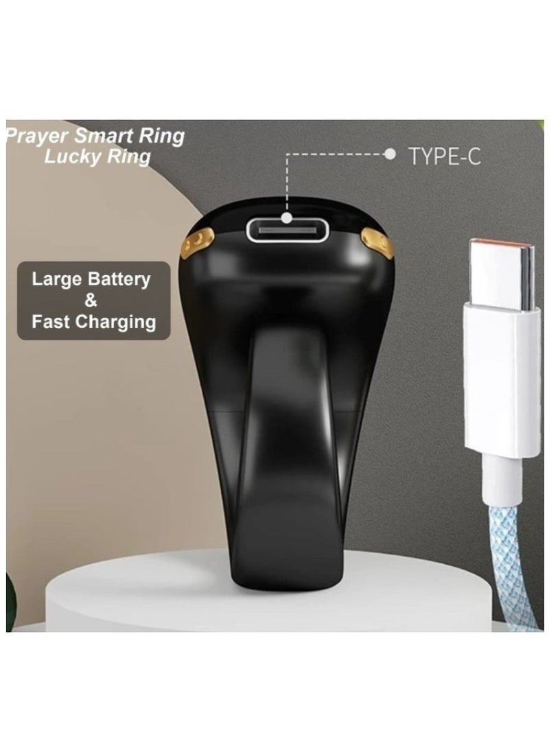 Denx 5-size Tasbih Ring with Tasbih Counter - OLED Screen - Long-lasting Battery - Electronic Tasbih  - Image 5