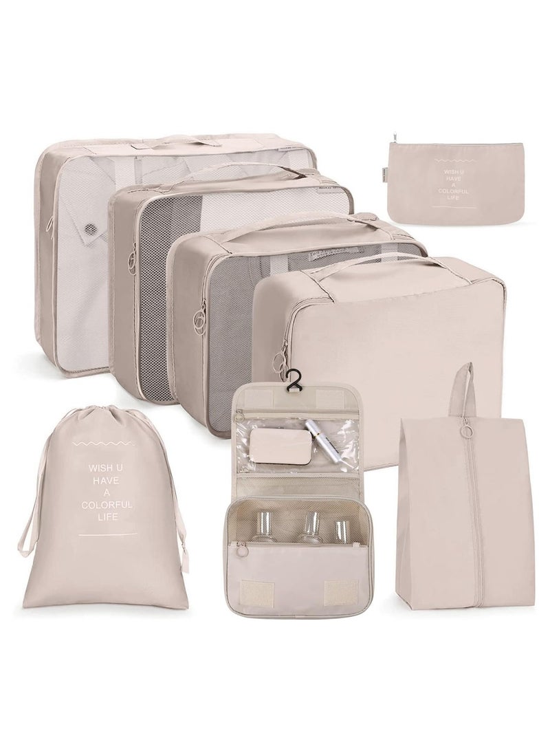 DubaiGallery 8Pcs Packing Cubes for Storage Luggage Packing Cube Organizer Travel Packing Cubes Set Clothes Shoes Storage Travel Organizer Bags for Luggage - Image 1