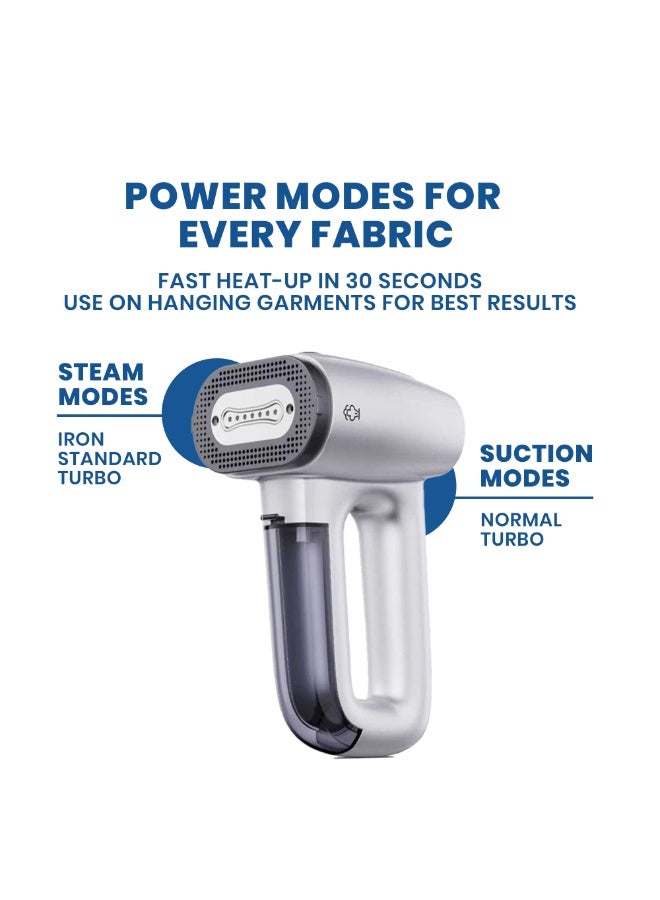 جيروما جهاز Jeroma LuftPro المحمول 2 في 1 للبخار مع الشفط بقوة شفط 2500 باسكال، مكواة بخار للأقمشة مناسبة للسفر مع - Image 4