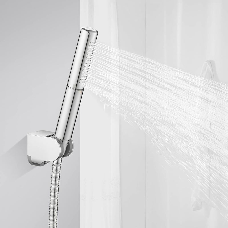 BESy Chrome Brass 2 In 1 Function Handheld Shower Head Set High Pressure 7 Inch Shower Head High Flow Hand Shower Wand with 59 Inch Hose, Bracket, Chrome Finish - Image 3