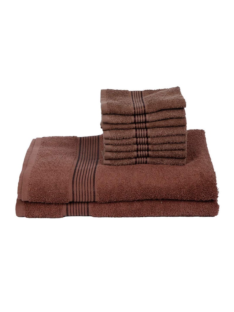 KOPA by Bianca [10pc Quick Dry 100% Cotton Soft Terry Towel -2pc Bath, 8pc Face (d'ross) - Super Absorbent, Lightweight, Odour Free - for Men, Women, Kids Solid-Brown - Image 3