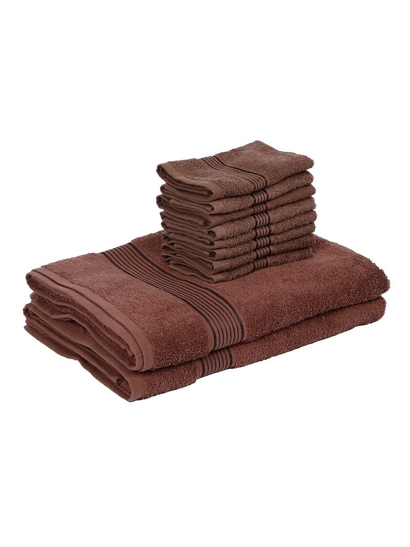 KOPA by Bianca [10pc Quick Dry 100% Cotton Soft Terry Towel -2pc Bath, 8pc Face (d'ross) - Super Absorbent, Lightweight, Odour Free - for Men, Women, Kids Solid-Brown - Image 5