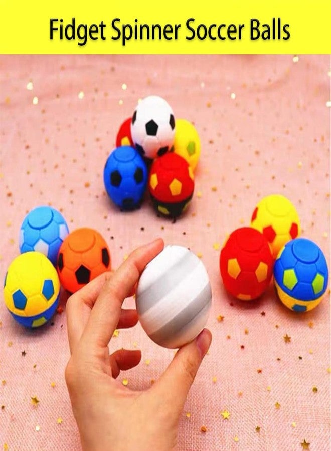 ZJDL 32 PCS Mini Fidget Spinners Soccer Ball Toys for Kids, Soccer Party Favors Goodie Bag Stuffers, Rotatable Soccer Finger Stress Balls for Classroom Prizes - Image 3