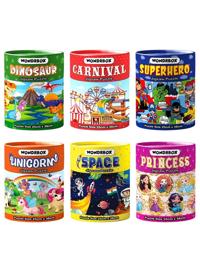 WONDRBOX Jigsaw Puzzle For Kids For Age 5 6 7 Years Boys And Girls | 60 Pieces | Size 15X10 Inches (Pack Of 6 Puzzle) - Image 1
