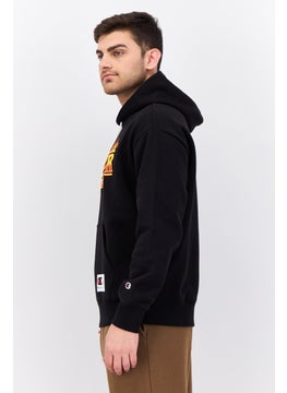Champion x Stranger Things Men Sportswear Fit Long Sleeve Outdoor Hooded Sweatshirt, Black  - Image 2