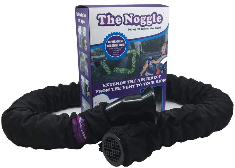 Noggle NOGGLE Turbo Power 6ft Kids Personal Air Conditioning System Made in USA Directs Cool Air to Backseat Air Conditioning Vent Hose with Powered Fan Making The Back Seat Cool Again Black 