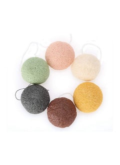 Salmue 6Pcs/Set Konjac Sponge 100% Pure Naturally Cleaning Puff Konjac Sponges Tool Wet/Dry Skin Massage Tools To Effortlessly Cleanse & Soften Delicate Skin Effective Deep Pore  - Image 1