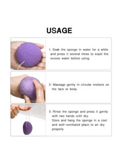 Salmue 6Pcs/Set Konjac Sponge 100% Pure Naturally Cleaning Puff Konjac Sponges Tool Wet/Dry Skin Massage Tools To Effortlessly Cleanse & Soften Delicate Skin Effective Deep Pore  - Image 3