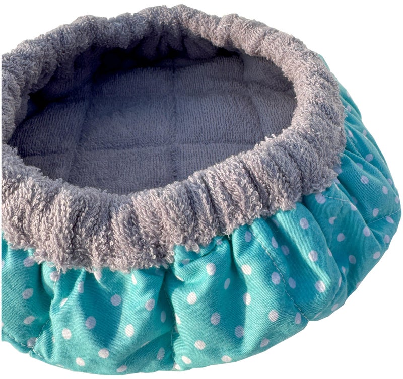 AKISS Flaxseed Deep Conditioning Heat Cap Portable Microwave Hot Bonnet Therapy Hair care Cap For Women (Grey/Dot  Large) - Image 2