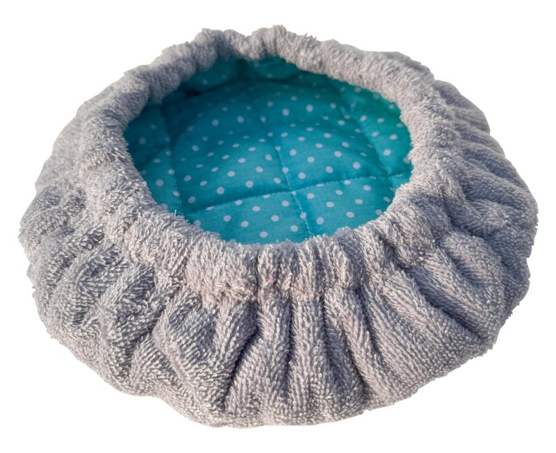 AKISS Flaxseed Deep Conditioning Heat Cap Portable Microwave Hot Bonnet Therapy Hair care Cap For Women (Grey/Dot  Large) - Image 4