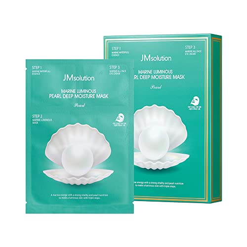 JMsolution Marine Luminous Pearl Deep Moisture 3 Step Skin Care Face Mask - Korean Skincare Facial Mask - boosting Brightening Moisturizing-10 Sheets for Dry Skin - Image 1