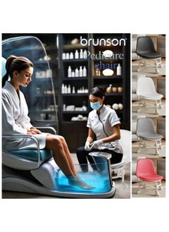brunson Modern Rotating Backrest Stool with Quiet Wheels Faux Leather Cotton Perfect for Living Room or Entryway Versatile Rolling Low Stool with Backrest Perfect for Beauty Salons Home and Outdoor Use  - Image 3