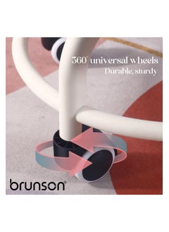 brunson Modern Rotating Backrest Stool with Quiet Wheels Faux Leather Cotton Perfect for Living Room or Entryway Versatile Rolling Low Stool with Backrest Perfect for Beauty Salons Home and Outdoor Use  - Image 4