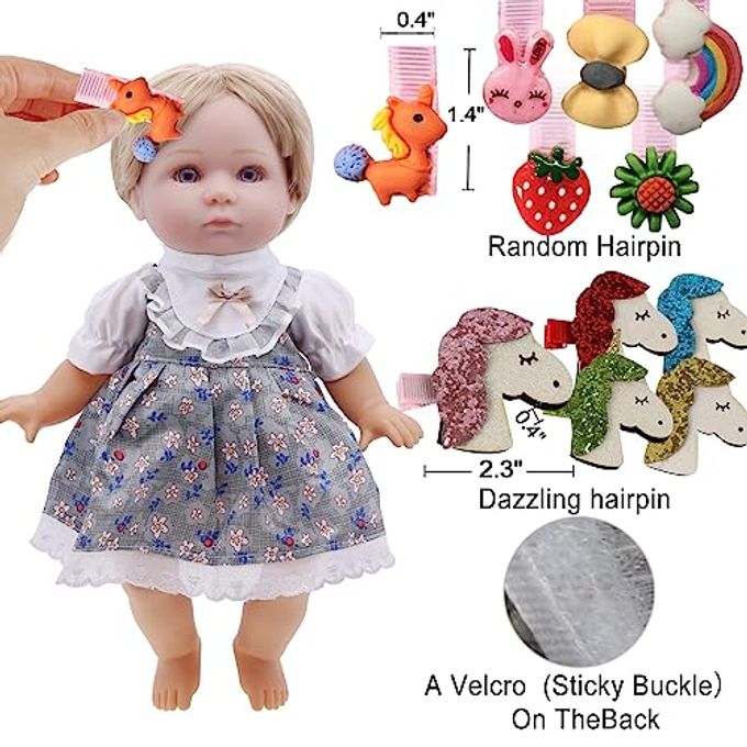 MLcnleS Alive Baby Doll Clothes and Accessories 12 Sets Girl Doll Clothes Dress for 12 13 14 15 16 Inch Doll, Baby Doll Clothes Doll Outfits Accessories w/Hairpin & Underwear for Doll Gift - Image 5