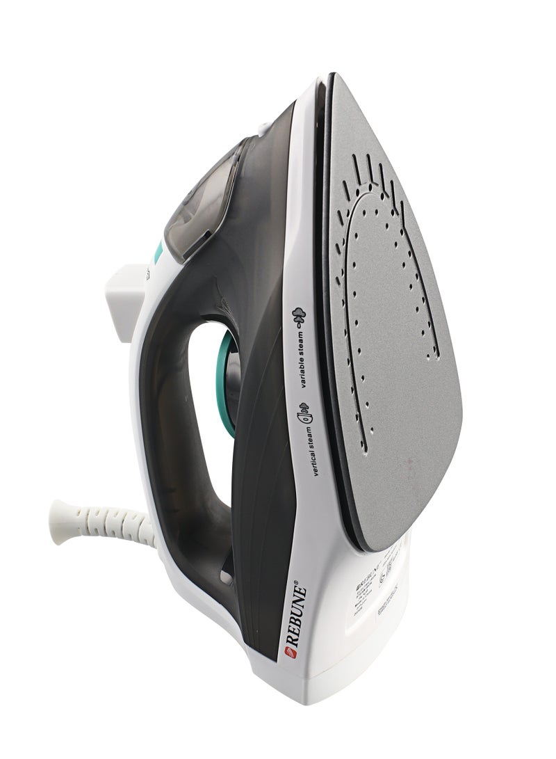 REBUNE Steam Iron RE-3-069 – 1300W Power, 200ML Water Tank, Adjustable Steam 200 ml 1300 W RE-3-069 Black and White - Image 3