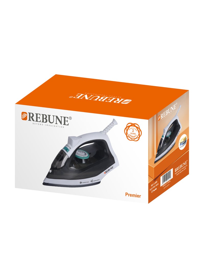 REBUNE Steam Iron RE-3-069 – 1300W Power, 200ML Water Tank, Adjustable Steam 200 ml 1300 W RE-3-069 Black and White - Image 4