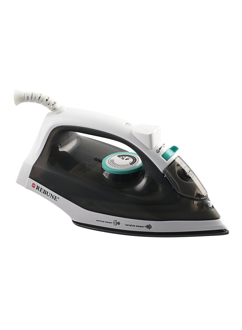 REBUNE Steam Iron RE-3-069 – 1300W Power, 200ML Water Tank, Adjustable Steam 200 ml 1300 W RE-3-069 Black and White - Image 2