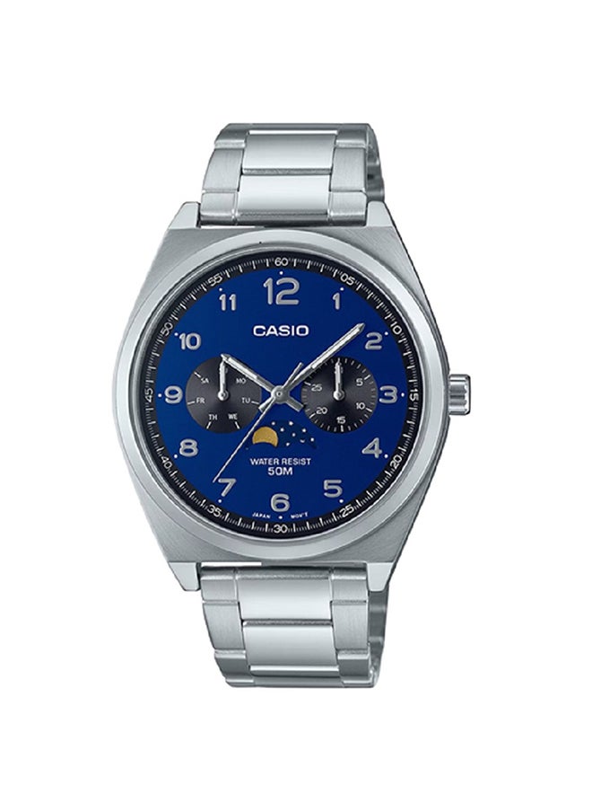 CASIO Men Watch Fashion And Classic Design Lunar Multiple Inset Dials Blue Dial Stainless Steel Band Mtp-M300D-2Avdf  - Image 1