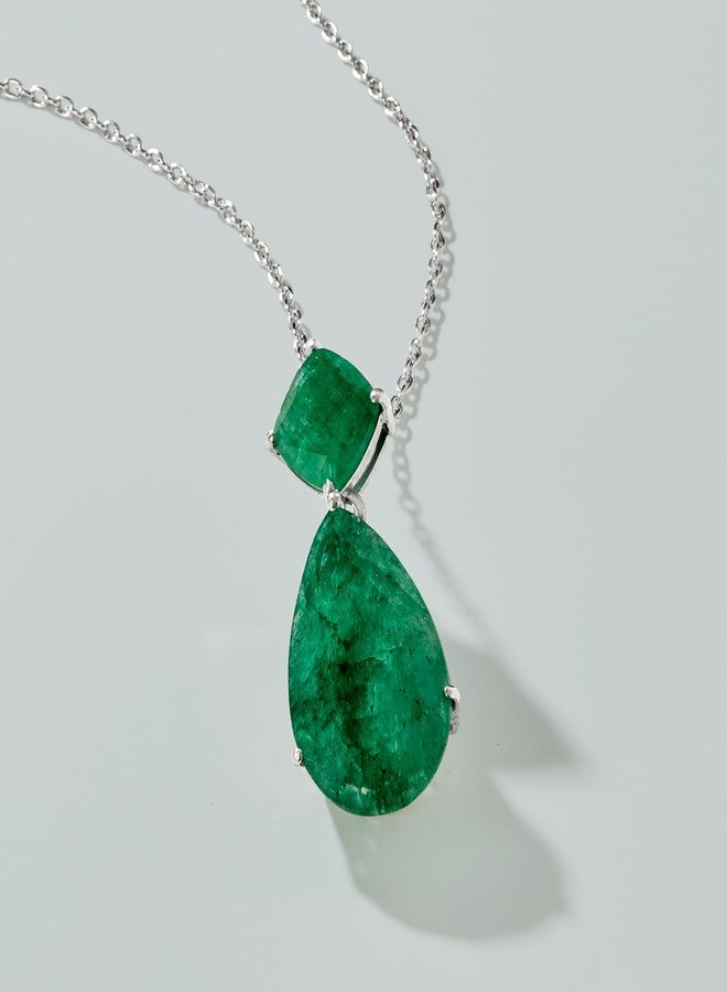 Ross-Simons 11.90 ct. t.w. Emerald Pendant Necklace in Sterling Silver. 20 inches - Image 5