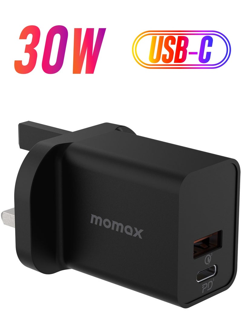 موماكس وون بلوغ UM18 شاحن سريع ثنائي المنفذ 30  واط USB-C PD 3.0  / PPS   و USB QC 3.0 - Image 1