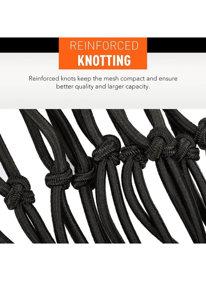 Generic Cargo Nets with 12 Aluminum Climbing Hooks, 12 ABS Plastic Clips, and a Fabric Bag, Premium Bungee Rope Net, Cargo Net, and Roof Tie Down Net  - Image 3