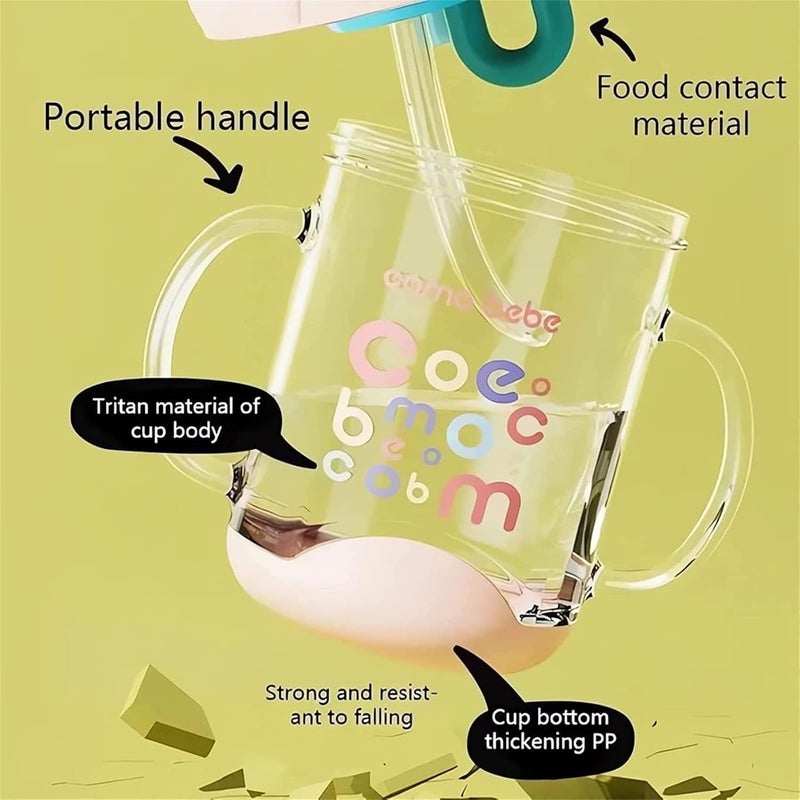 Drinking Cup With Whale Squirt Cute Whale Cup Water Bottle Whales Spray Sippy Cups Leak Proof Weighted Straw Cups for kids 220mlGreen - Image 3
