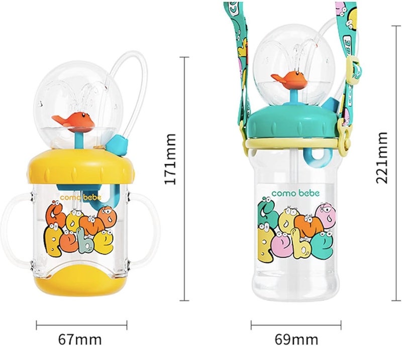 Drinking Cup With Whale Squirt Cute Whale Cup Water Bottle Whales Spray Sippy Cups Leak Proof Weighted Straw Cups for kids 220mlGreen - Image 2
