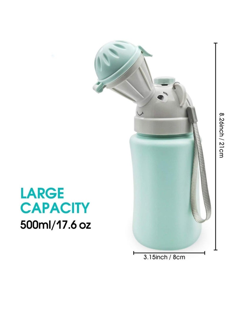 Portable kids potty with cute cartoon design – emergency urination bottle for travel, trips, and car use_ Kids travel accessories – car emergency potty – portable children’s potty – toilet training for kids – kids urination bottle - Image 2