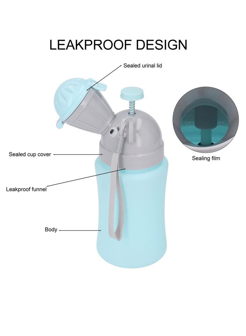 Portable kids potty with cute cartoon design – emergency urination bottle for travel, trips, and car use_ Kids travel accessories – car emergency potty – portable children’s potty – toilet training for kids – kids urination bottle - Image 3