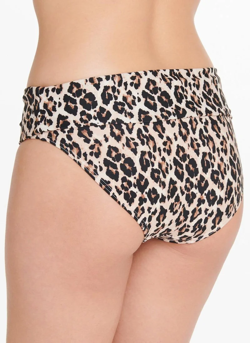 Matalan Leopard Print Fold Over Bikini Briefs