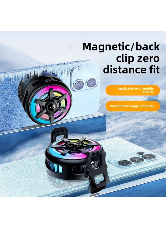 Generic - Diyou Icing Mobile Phone Radiator DY28 Magnetic Back Clip Semiconductor High Power Suitable For Mobile Phone Tablet-Product Color:Dy28 Ice-blocking Electroplating Digital Display - Image 1
