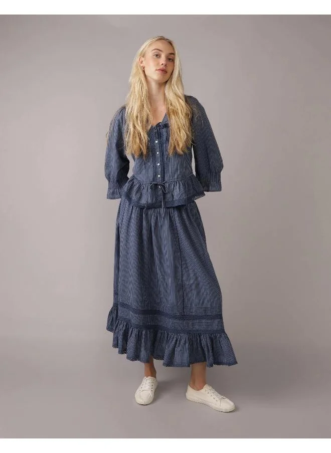 American Eagle AE Pintuck Maxi Skirt