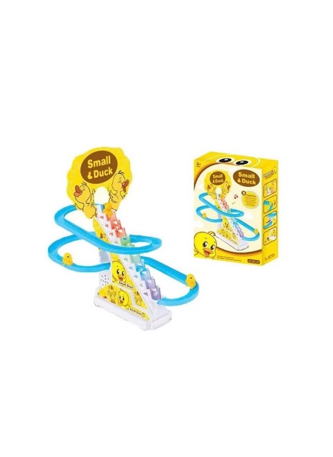 The Rotating Duck Racing Track Toy That Climbs And Climbs Stairs With Music And Lights Is An Entertaining And Suitable Gift For Children