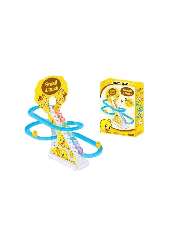 The Rotating Duck Racing Track Toy That Climbs And Climbs Stairs With Music And Lights Is An Entertaining And Suitable Gift For Children