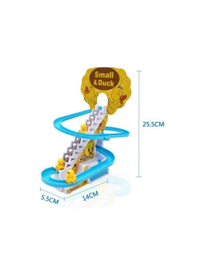 The Rotating Duck Racing Track Toy That Climbs And Climbs Stairs With Music And Lights Is An Entertaining And Suitable Gift For Children